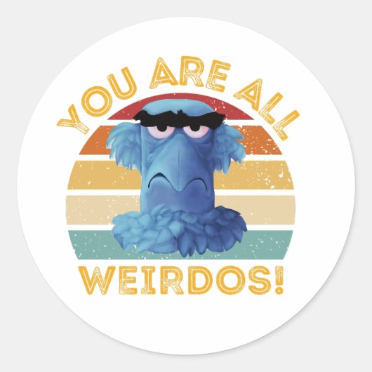 Grappig Sam Eagle Je bent allemaal Weirdos Gift Ronde Sticker (Voorkant)