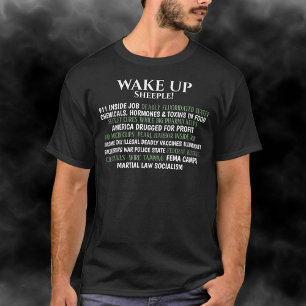 Grappig samenzweertje wakker geworden Sheeple T-Sh T-shirt