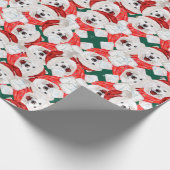 Grappig Samoyed Kerstpatroon Cadeaupapier (Hoek)