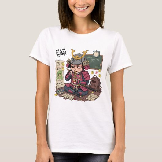 Grappig Samurai Terug naar School T-Shirt (Voorkant)