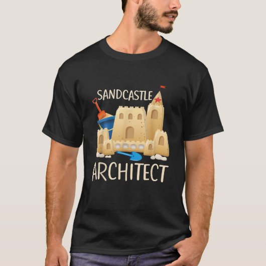 Grappig Sand Castle Architect Strand Speelgoed Zom T-shirt (Voorkant)