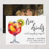 Grappig Sangria Cocktail Drink Foto Bruiloft Save The Date (Voorkant / Achterkant)