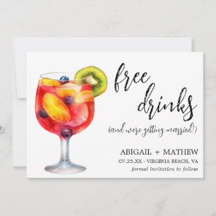 Grappig Sangria Cocktail Drink Foto Bruiloft Save The Date