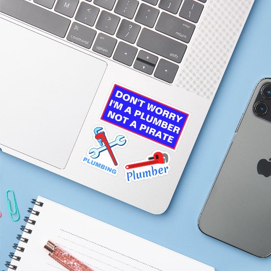 Grappig sanitair Gezegde Sticker (Laptop met iPhone)