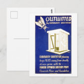 Grappig  "Sanitary Privy" Outhouse Briefkaart (Voorkant / Achterkant)