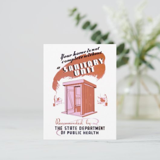 Grappig  "Sanitary Unit" Briefkaart (Staand voorkant)