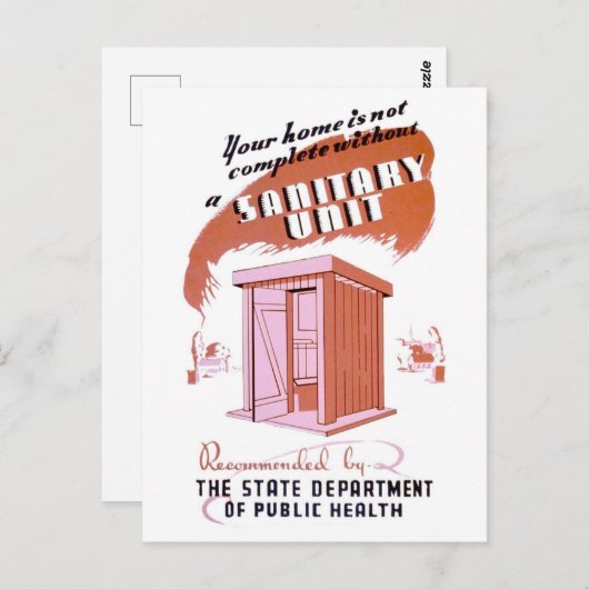 Grappig  "Sanitary Unit" Briefkaart (Voorkant / Achterkant)