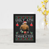 Grappig Santa Boxing Lelijk Ath Trui Vrolijk Kerst Kaart (Gele Bloem)