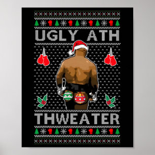 Grappig Santa Boxing Lelijk Ath Trui Vrolijk Kerst Poster