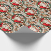 Grappig Santa Claus Patroon Wrapping Papier (Hoek)