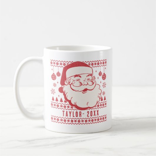 Grappig Santa Custom Pickleball Kerstcadeau Koffiemok (Links)
