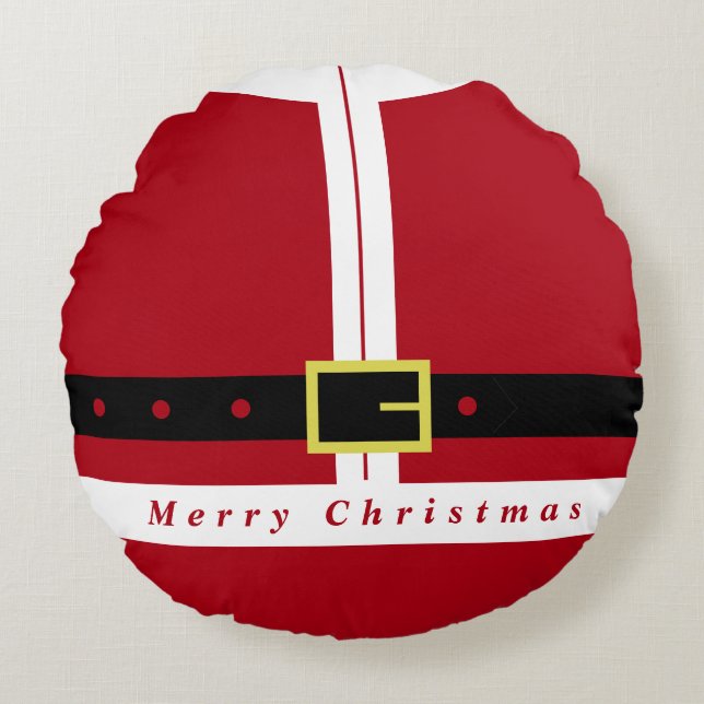 Grappig Santa Design Kerstmis Ronde Kussen (Voorkant)