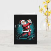 Grappig Santa Golfing Ball Sport Swing Christmas F Kaart (Gele Bloem)