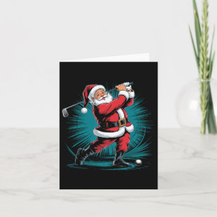 Grappig Santa Golfing Ball Sport Swing Christmas F Kaart