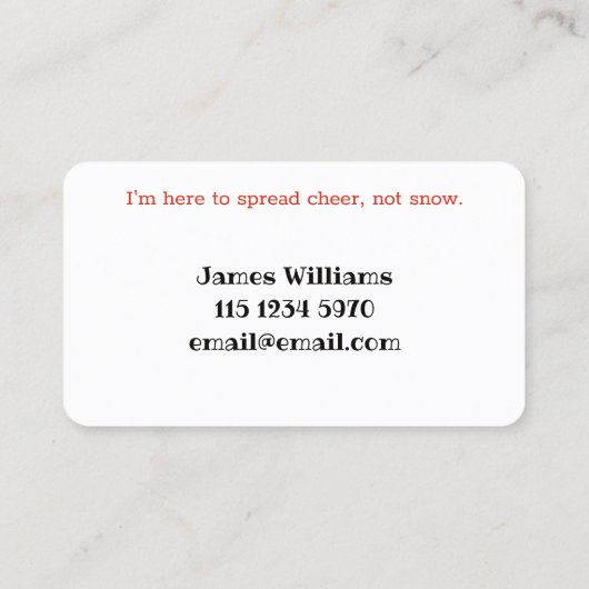 Grappig Santa Hawaiian Visitekaartje (Achterkant)