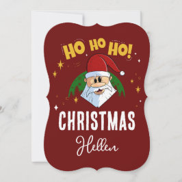 Grappig Santa Ho Ho Ho Kerstmis met Jouw naam Feestdagenkaart