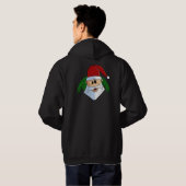 Grappig Santa Ho Ho Ho Kerstmis Rood Groen Hoodie (Achterkant volledig)