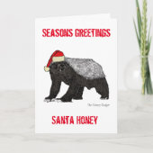 Grappig Santa Honey Badger Grappig Kerstcitaat Kaart (Voorkant)