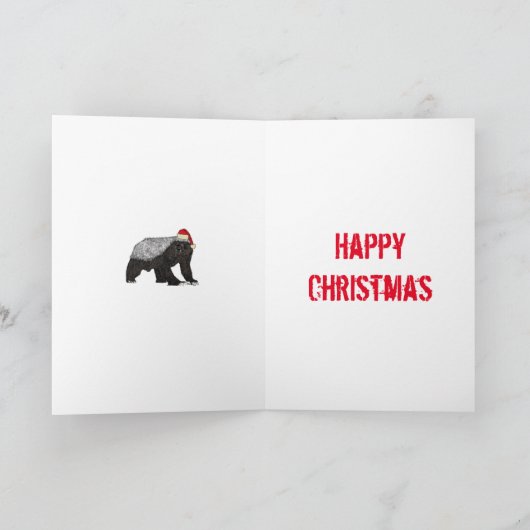 Grappig Santa Honey Badger Grappig Kerstcitaat Kaart (Binnen)