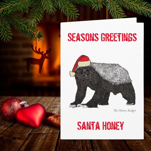Grappig Santa Honey Badger Grappig Kerstcitaat Kaart