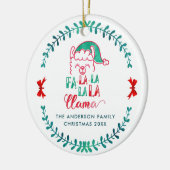 Grappig Santa Lama Gezegde Kerstvakantie Foto Keramisch Ornament (Links)