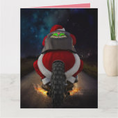 GRAPPIG SANTA MOTORCYLE KERST KAART (Voorkant)