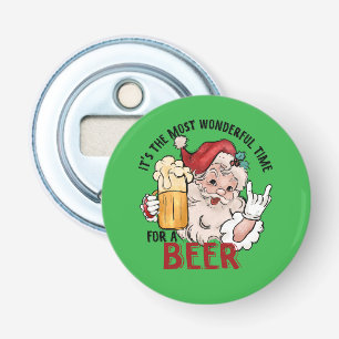 Grappig Santa ontwerp voor Kerstmis Button Flesopener
