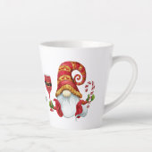 Grappig Santa Party Gnome Latte Mok (Rechts)