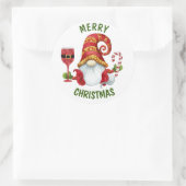 Grappig Santa Party Gnome Ronde Sticker (Tas)