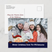 Grappig. Santa Photo Bomb Blue Band-kerstfoto Feestdagenkaart (Voorkant / Achterkant)