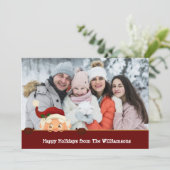 Grappig. Santa Photo Bombs Red Band kerstfoto Feestdagenkaart (Staand voorkant)