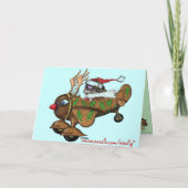 Grappig Santa piloot Vrolijk kerstkaart ontwerp Feestdagen Kaart (Achterkant)