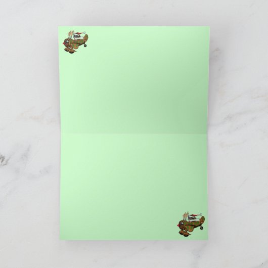 Grappig Santa piloot Vrolijk kerstkaart ontwerp Feestdagen Kaart (Binnen)