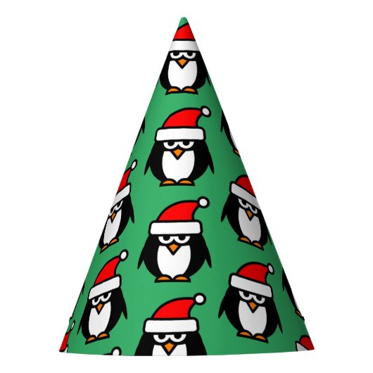 Grappig Santa pinguin Christmas party papier kegel Feesthoedjes (Voorkant)