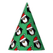 Grappig Santa pinguin Christmas party papier kegel Feesthoedjes (Links)