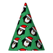 Grappig Santa pinguin Christmas party papier kegel Feesthoedjes (Rechts)