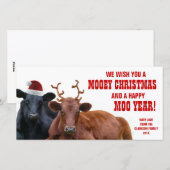 Grappig Santa Reindeer Koeien Christmas Beef Boerd Feestdagenkaart (Voorkant / Achterkant)