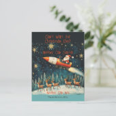 Grappig Santa Retro kerstavond Briefkaart (Staand voorkant)