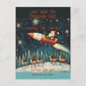 Grappig Santa Retro kerstavond Briefkaart (Voorkant)
