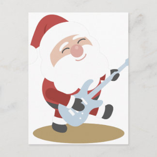 Grappig Santa Rocker Muzikant Gitaar Kerstcadeau Feestdagenkaart