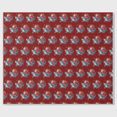 Grappig Santa Shark Gift Wrap Ocean Lover Cadeau Cadeaupapier (Vlak)