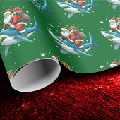 Grappig Santa Shark Gift Zee Dierenfeestdecoratie Cadeaupapier