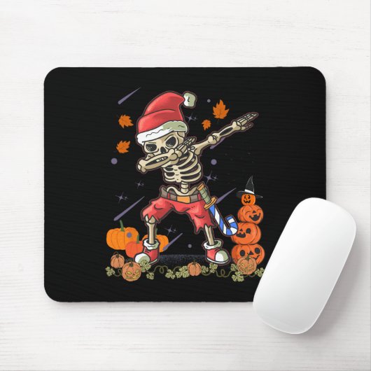 Grappig Santa Skeleton Dabbing Halloween Kostuum F Muismat (Met muis)