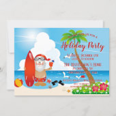 Grappig Santa Tropical Beach Kerstfeest Kaart (Voorkant)