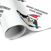 Grappig Santa verpleegster pinguïn Kerstmis inpakp Cadeaupapier (Rol Hoek)