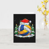Grappig Santa Volleybal Ball & Camp; Net Christmas Kaart (Gele Bloem)