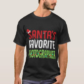 Grappig Santa's favoriete fotograaf kerstcadeau T-shirt (Voorkant)