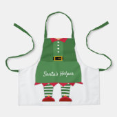 Grappig Santa's Helper Elf Groen Rood Kerstmis Schort (Voorkant)