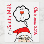 Grappig santas melk wijn label etiket (Enkel label)