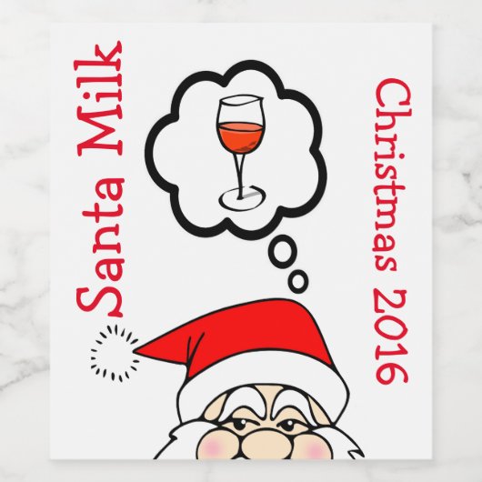 Grappig santas melk wijn label wijn etiket (Enkel label)